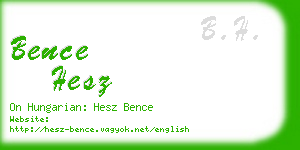 bence hesz business card